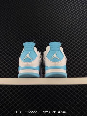 Jordan Air Jordan 4 Retro White Light Blue Grey EU 36-47 Basketball Shoe - Unisex (BS-80292)