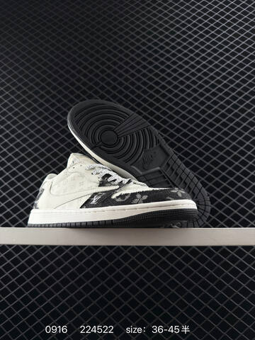 Jordan Air Jordan 1 Low Travis Scott Reverse Mocha Louis Vuitton Custom DM7866-100 Off White Black Grey EU 36-45 Sneaker - Unisex (BS-80701)