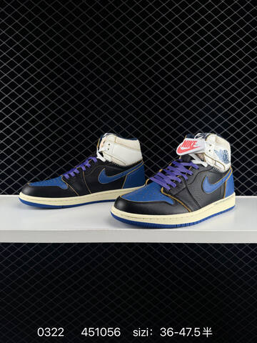 Jordan Union LA x Fragment Design x Air Jordan 1 Retro High OG Sport Royal Black Blue White Purple Cream EU 36-47 5 Sneaker - Unisex (BS-79626)
