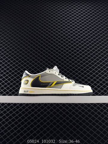 Jordan Air Jordan 1 Low Travis Scott Reverse Mocha Xiaomi SU7 Custom Sail Grey Black Yellow EU 36-46 Sneaker - Unisex (BS-81305)