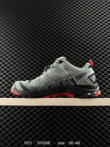 Salomon XA PRO 3D 478677 Grey Black Red 36-46 Trail Shoe Trail Running Sneakers - Unisex (BS-85964)