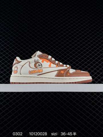 Jordan Air Jordan 1 Low Travis Scott Labubu Custom White Pink Brown Cream EU 36-45 Sneaker - Unisex (BS-79706)