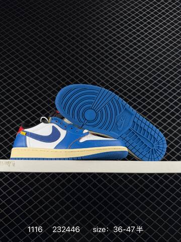Jordan Air Jordan 1 Low White Blue Red Cream Black EU 36-47 Sneaker - Unisex (BS-80257)
