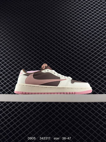 Jordan Air Jordan 1 Low OG SP Travis Scott White Pink Red Cream EU 36-47 Sneaker - Unisex (BS-80763)