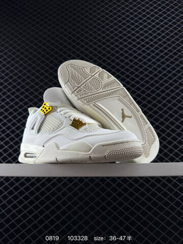 Jordan Air Jordan 4 Retro Vivid Sulfur White Metallic Gold Sail EU 36-47 Basketball Shoe - Unisex (BS-80879)