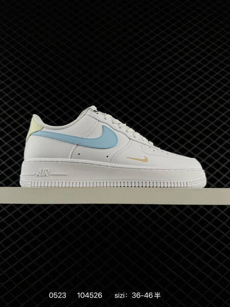 Nike Air Force 1 Low white black gold light blue pale yellow EU 36-46 lifestyle