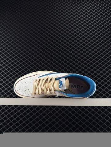 Jordan Travis Scott x Fragment Design x Air Jordan 1 Low OG White Blue Cream EU 36-46 Sneaker - Unisex (BS-81267)