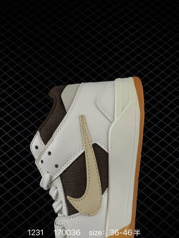 Jordan Travis Scott x Air Jordan Cut The Check White Brown Beige Gum EU 36-46 Sneaker - Unisex (BS-79929)