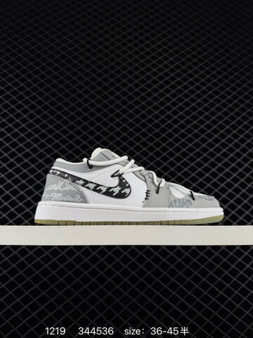 Jordan Air Jordan 1 Low White Light Gray Black Blue EU 36-45 Sneaker - Unisex (BS-80027)