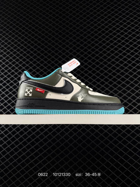 Nike Air Force 1 07 Low Off White beige black neon green olive white cyan EU 36-45 sneaker