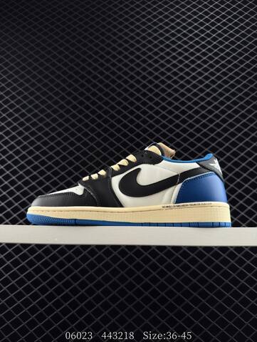 Jordan Travis Scott x Air Jordan 1 Low DM7866-14 White Black Blue Cream EU 36-45 Sneaker - Unisex (BS-81156)