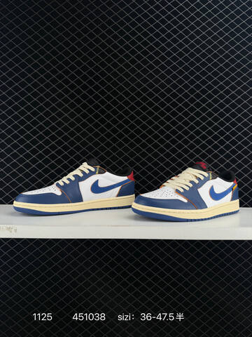 Jordan Air Jordan 1 Low White Blue Cream Red Yellow EU 36-47 5 Sneaker - Unisex (BS-80187)