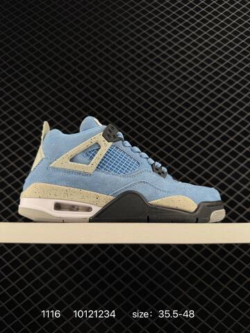 Jordan Air Jordan 4 Retro White Grey Navy Yellow EU 35 5-48 Basketball Shoe - Unisex (BS-80256)