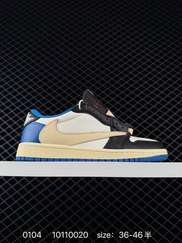 Jordan Travis Scott x Air Jordan 1 Low White Black Beige Blue Brown EU 36-46 Sneaker - Unisex (BS-79911)