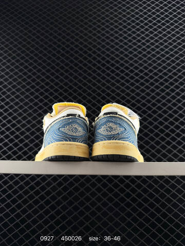 Jordan Air Jordan 1 Low White Blue Black Yellow EU 36-46 Sneaker - Unisex (BS-80621)