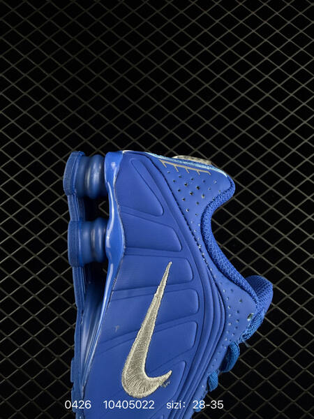 Nike Shox R4 Royal Blue with Metallic Silver Swoosh 28-35 lifestyle