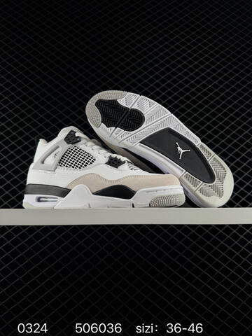 Jordan Air Jordan 4 Retro White Grey Navy Red EU 36-46 Basketball Shoe - Unisex (BS-79620)