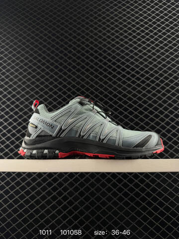Salomon XA PRO 3D 478677 Grey Black Red 36-46 Trail Shoe Trail Running Sneakers - Unisex (BS-85964)