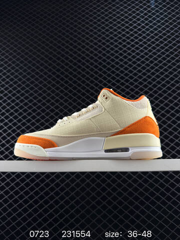 Jordan Air Jordan 3 Retro Cream Orange White EU 36-48 Basketball Shoe - Unisex (BS-81027)