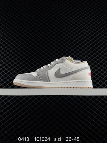 Jordan Air Jordan 1 Low Sail Grey Red Gum EU 36-45 Sneaker - Unisex (BS-79486)