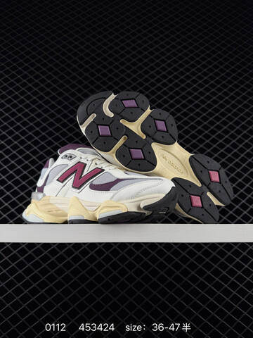 New Balance 9060 White Grey Purple Cream Black EU 36-47 Sneaker - Unisex (BS-82402)