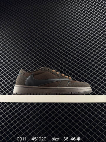 Jordan Travis Scott x Air Jordan 1 Low Reverse Mocha Beige Black EU 36-46 Sneaker - Unisex (BS-80739)