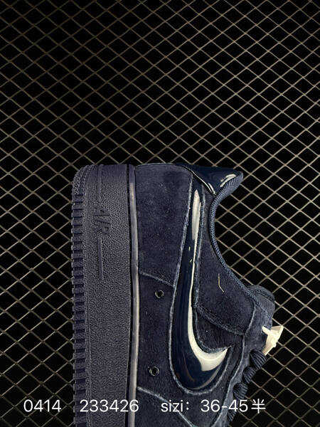 Nike Air Force 1 07 Obsidian Navy all dark navy suede with patent leather accents EU 36-45 half sizes available lifestyle