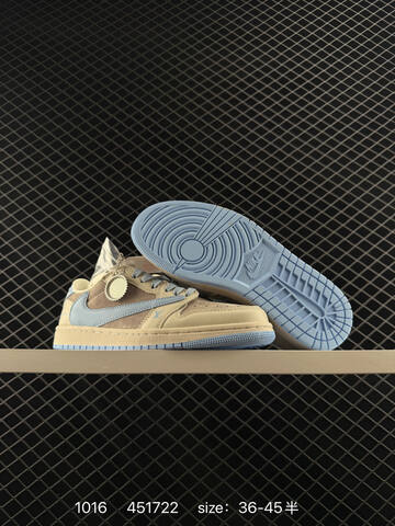 Jordan Air Jordan 1 Low Travis Scott Reverse Mocha Gucci Custom Sail Navy Blue White EU 36-45 Skate Shoe - Unisex (BS-80505)