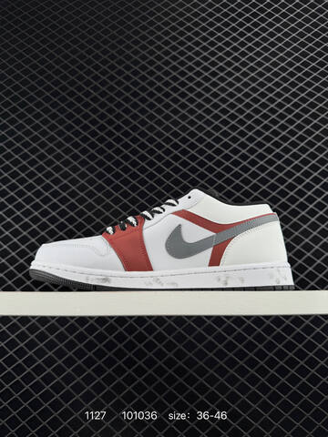 Jordan Air Jordan 1 Low White Red Grey Black EU 36-46 Sneaker - Unisex (BS-80175)
