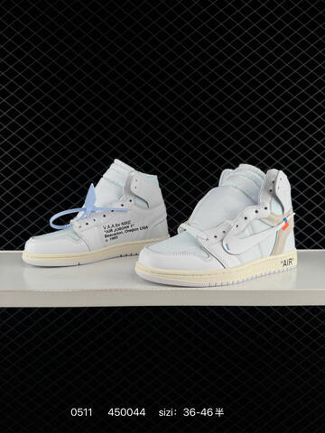 OFF-WHITE x Nike Air Jordan 1 Retro High OG UNC AIR JORDAN 1 Aj1 Lifestyle (BS-79302)