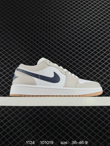 Jordan Air Jordan 1 Low White Light Grey Navy Gum EU 36-46 Sneaker - Unisex (BS-80205)