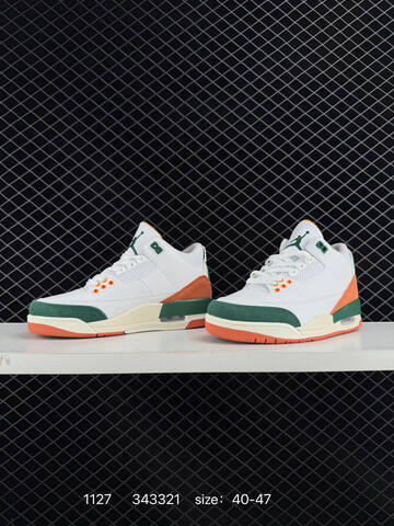 Jordan Air Jordan 3 Retro SE White Green Orange Cream EU 40-47 Basketball Shoe - Men's (BS-80168)