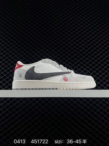 Jordan Air Jordan 1 Low Travis Scott Reverse Mocha Louis Vuitton Supreme Custom Beige White Grey Red Silver EU 36-45 Sneaker - Unisex (BS-79491)