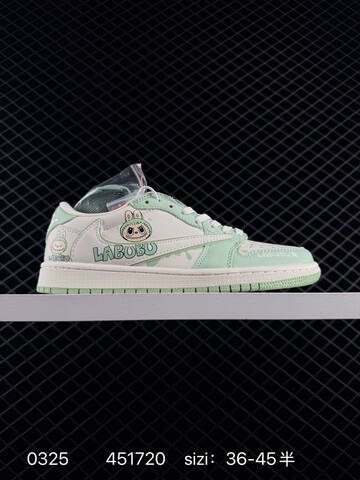 Jordan Air Jordan 1 Low Travis Scott Labubu Custom Sail Brown Mint Green White EU 36-45 Sneaker - Unisex (BS-79607)