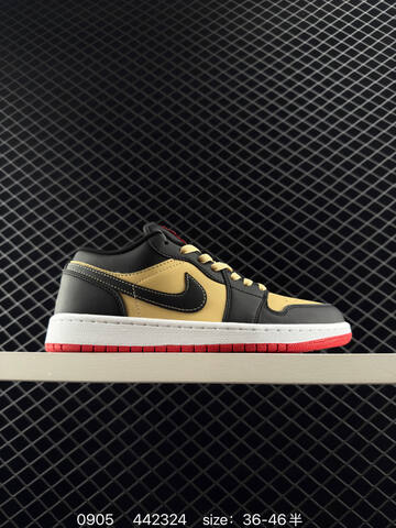 Jordan Air Jordan 1 Low Pizza Black Gold White Red EU 36-46 Sneaker - Unisex (BS-80766)
