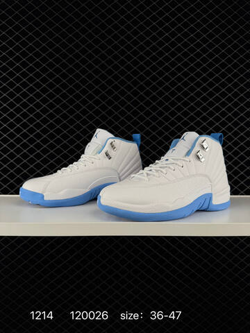 Jordan Air Jordan 12 Retro White University Blue EU 36-47 Basketball Shoe - Unisex (BS-80067)