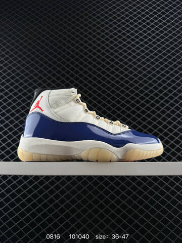Jordan Air Jordan 11 Retro IH0296-400 White Navy Blue Red Cream Black EU 36-47 Basketball Shoe - Unisex (BS-80905)