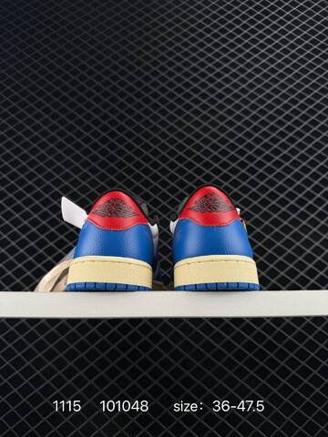 Jordan Air Jordan 1 Low White Blue Red Cream Black EU 36-47 5 Sneaker - Unisex (BS-80270)