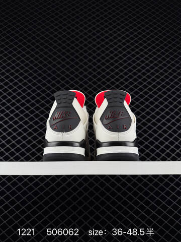 Jordan Air Jordan 4 Retro Flight Club Sail Black Red EU 36-48 5 Basketball Shoe - Unisex (BS-80014)
