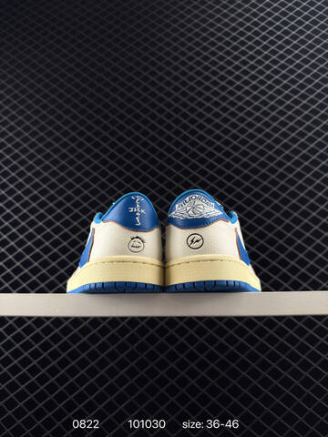 Jordan Travis Scott x Fragment x Air Jordan 1 Low DM7866-002 Sail Blue Cream Brown EU 36-46 Sneaker - Unisex (BS-80852)