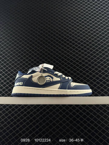 Jordan Air Jordan 1 Low Travis Scott Custom Beige Red White EU 36-45 Sneaker - Unisex (BS-80612)
