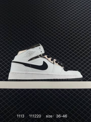 Jordan Air Jordan 1 Mid Black White Silver EU 36-46 Basketball Shoe - Unisex (BS-80295)