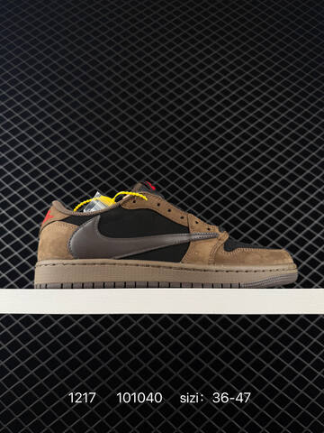 Jordan Air Jordan 1 Low OG SP Travis Scott Black Brown Dark Grey Red EU 36-47 Sneaker - Unisex (BS-80047)