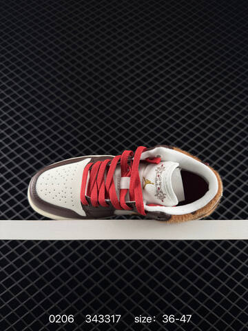 Jordan Air Jordan 1 Low Year Of The Horse White Brown Red Beige EU 36-47 Sneaker - Unisex (BS-79712)