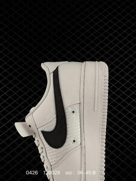Nike Air Force 1 07 White with black Swoosh EU 36-45 half sizes available lifestyle