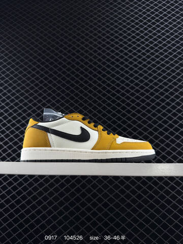 Jordan Air Jordan 1 Low White Yellow Black EU 36-46 Sneaker - Unisex (BS-80691)