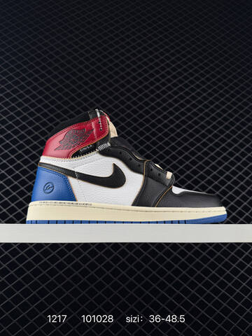 Jordan Air Jordan 1 Retro High OG Union LA Fragment Black White Red Blue Cream EU 36-48 5 Basketball Shoe - Unisex (BS-80044)