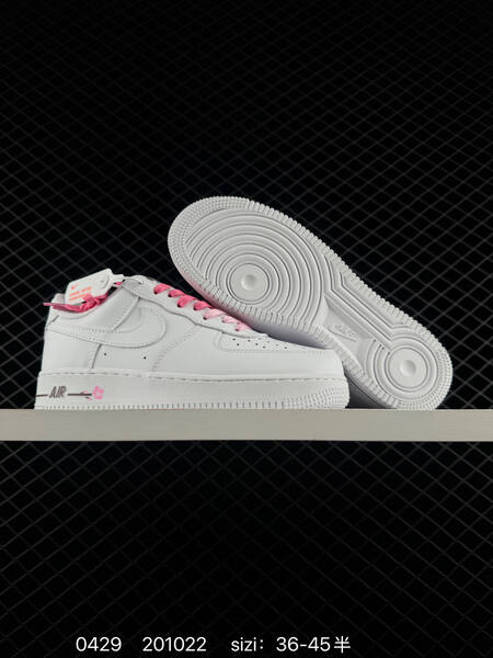 Nike Air Force 1 07 white with pink red accents 36-45 5 lifestyle