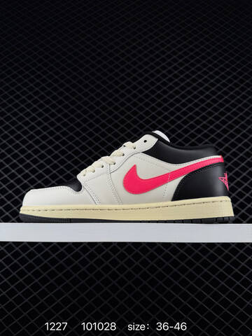 Jordan Air Jordan 1 Low White Black Pink Cream EU 36-46 Sneaker - Unisex (BS-79977)