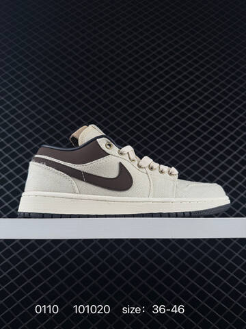 Jordan Air Jordan 1 Low Beige Brown Black EU 36-46 Sneaker - Unisex (BS-79856)